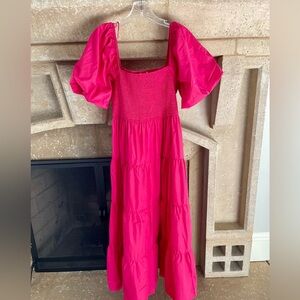 Entro Fuchsia Smocked Dress